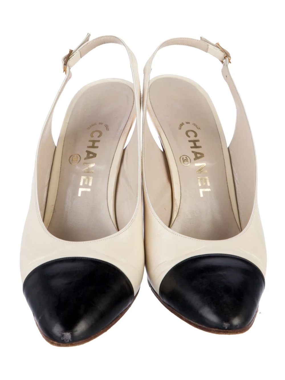 Chanel Vintage Leather Slingback Pumps - Picture 3 of 5